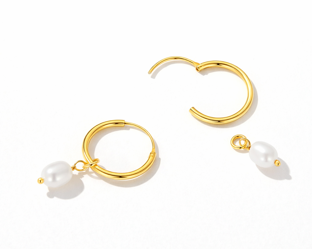 Baroque Pearl Gold-plated Hoop Earrings