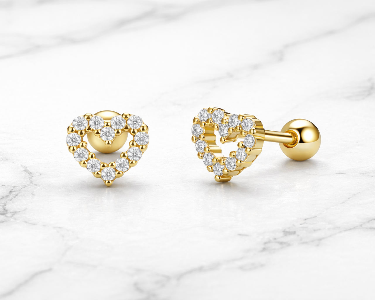 Eluna Heart Gold-plated Earrings