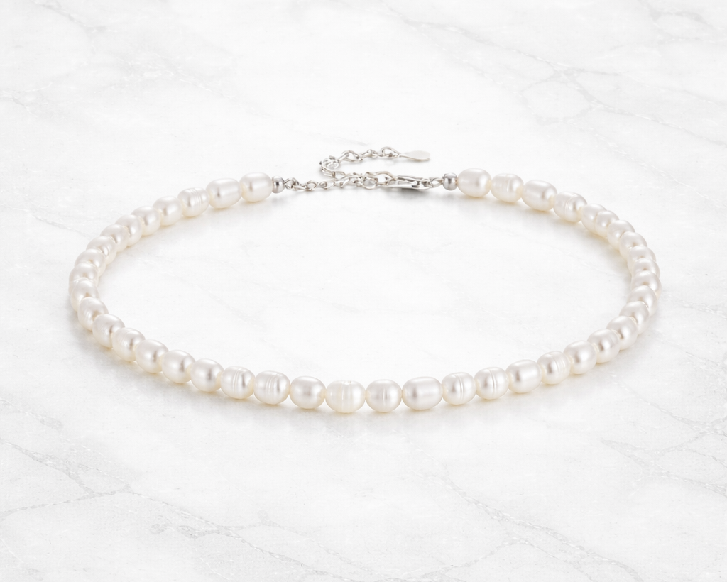 Clarae Pearl Silver Necklace