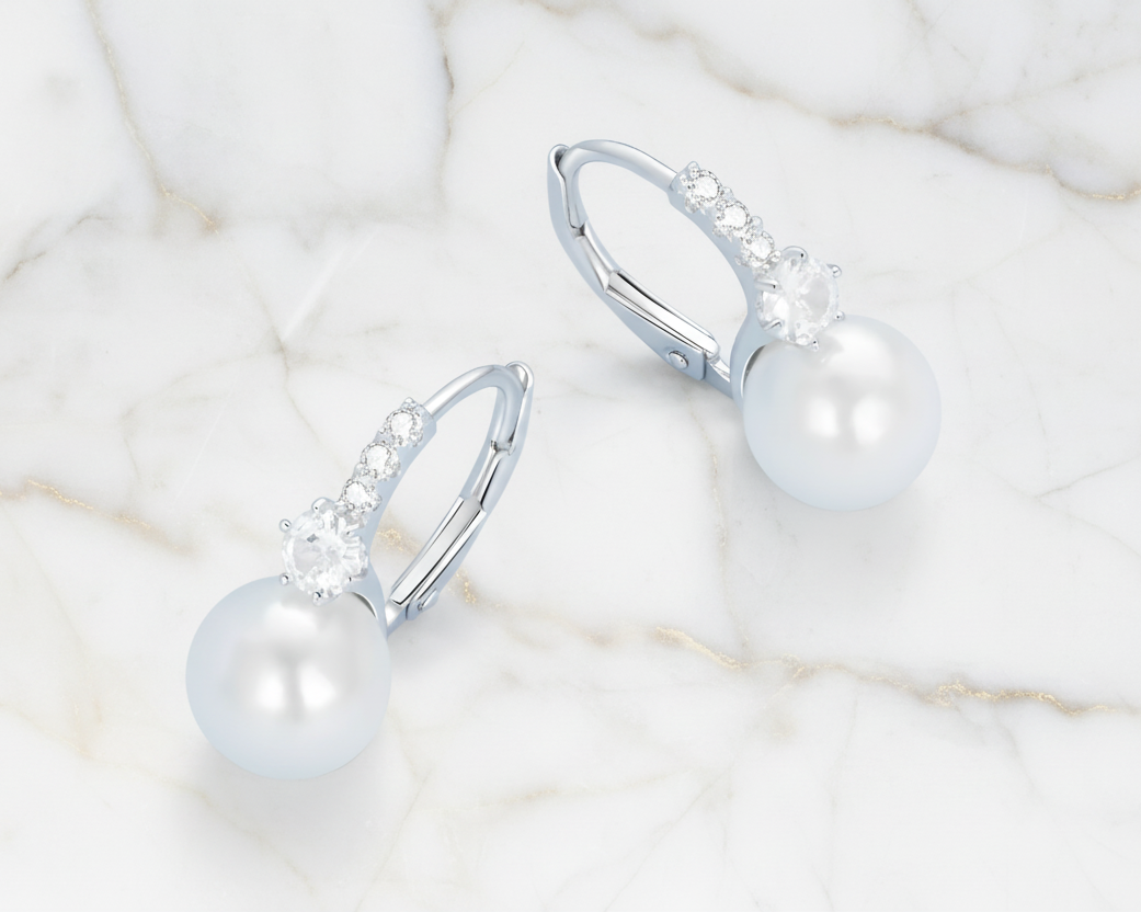 Sublima Pearl Silver Earrings