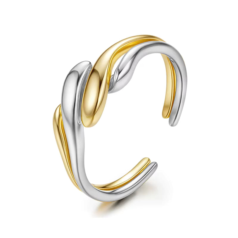 Dualis Flow Gold-plated Ring