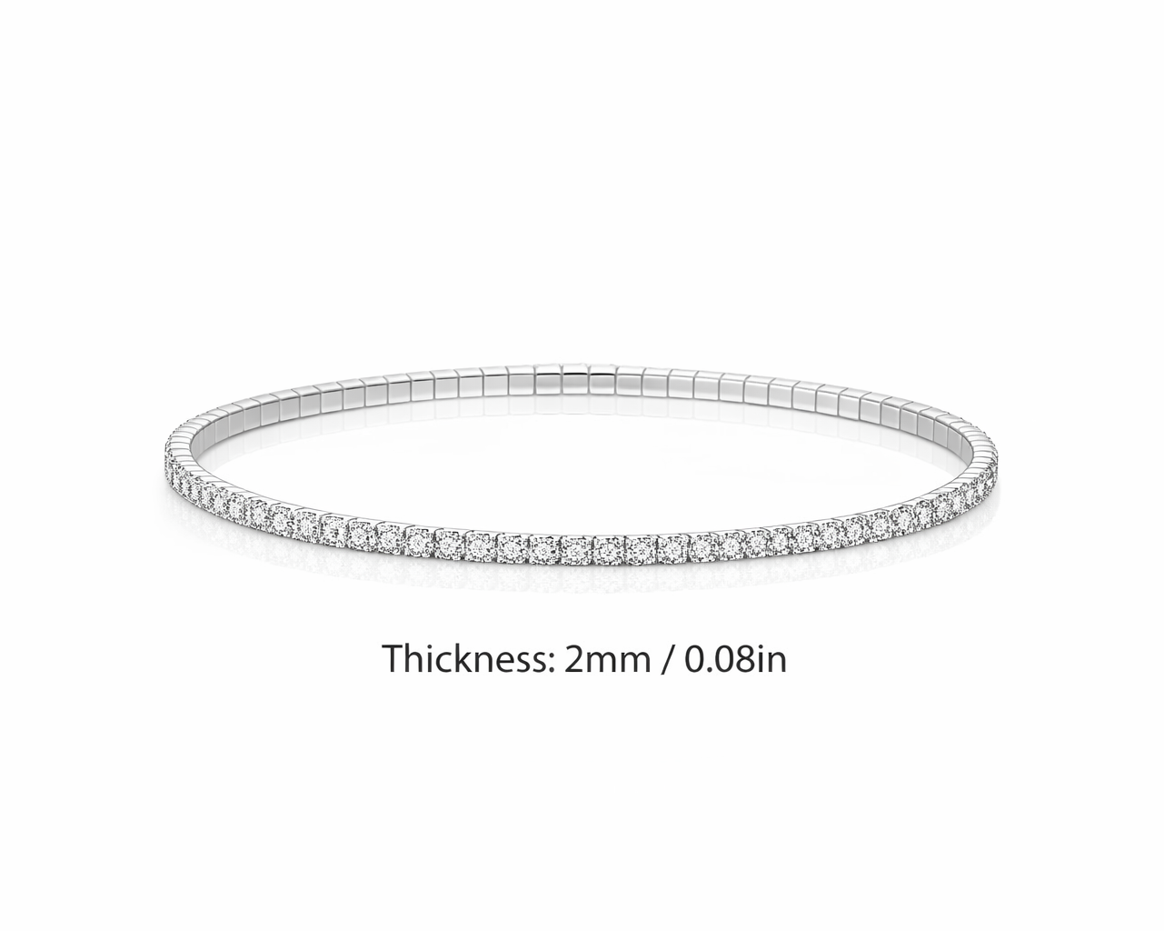 Zeloria Stretchable Silver Tennis Bracelet