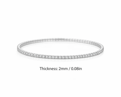 Zeloria Stretchable Silver Tennis Bracelet