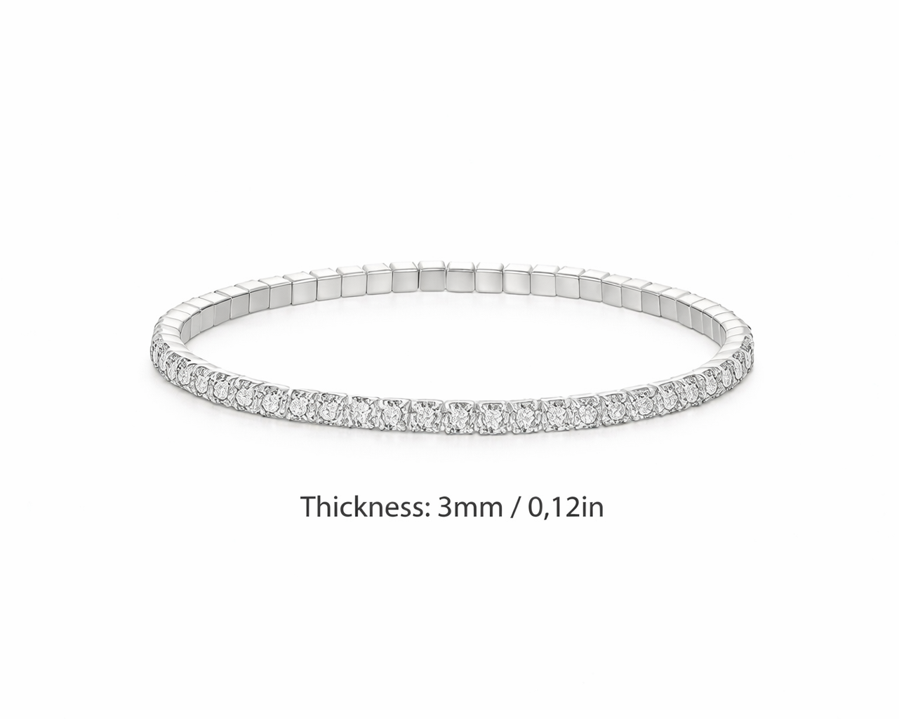 Zeloria Stretchable Silver Tennis Bracelet