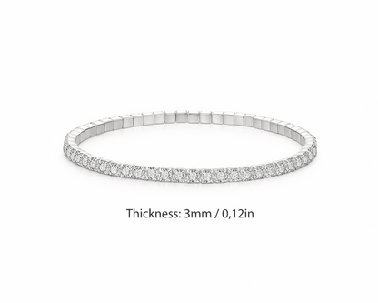 Zeloria Stretchable Silver Tennis Bracelet