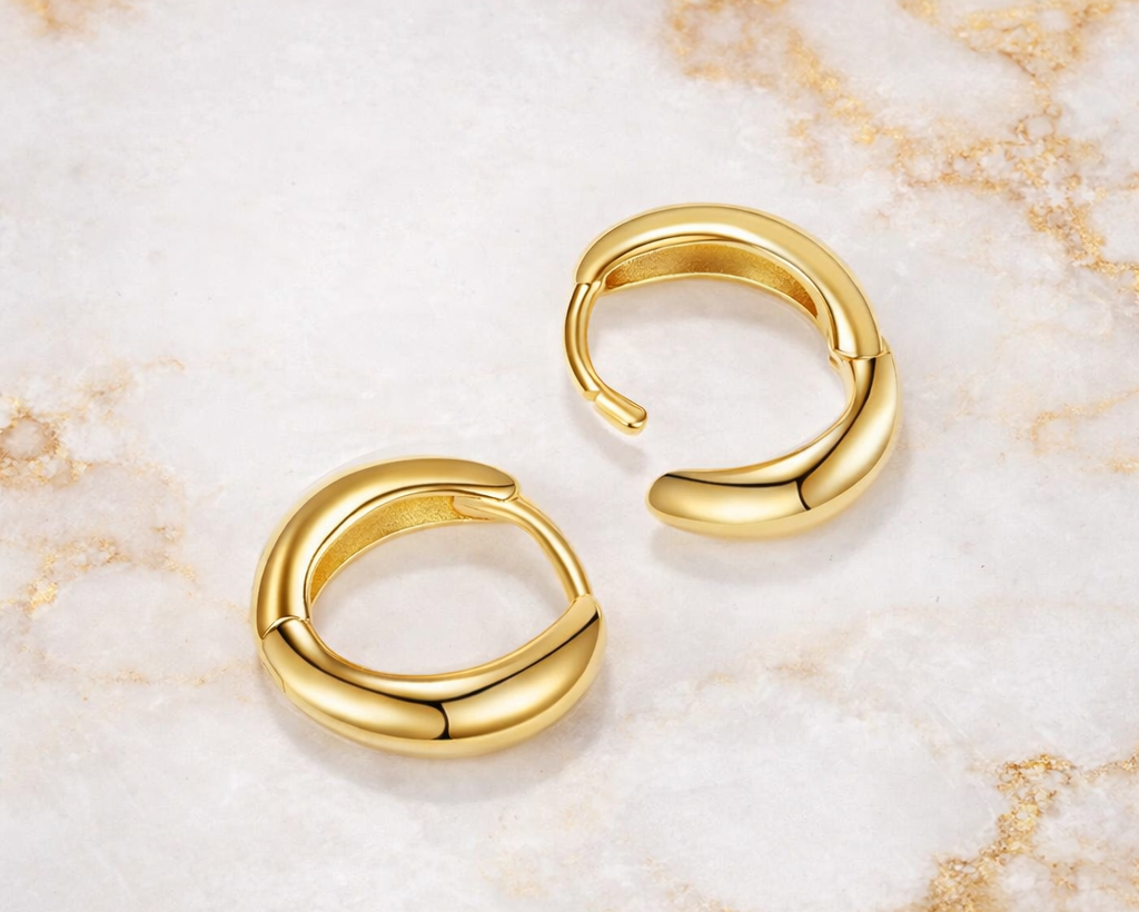 Lunaria Gold-plated Hoop Earrings