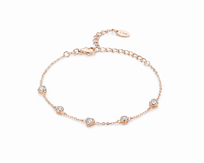 Veluna Heartline Rose gold-plated Chain Bracelets