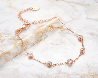 Veluna Heartline Rose gold-plated Chain Bracelets