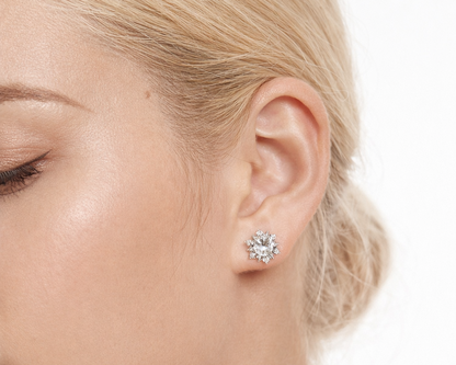 Stellara Star Silver Earrings with Moissanites