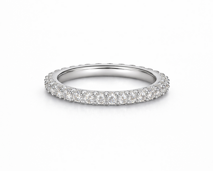 Azalune Silver Ring with Moissanites