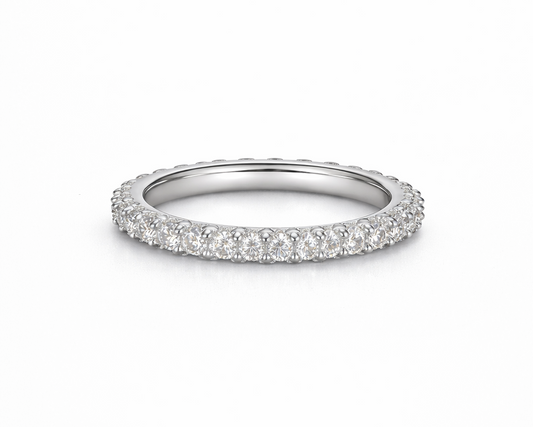 Azalune Silver Ring with Moissanites