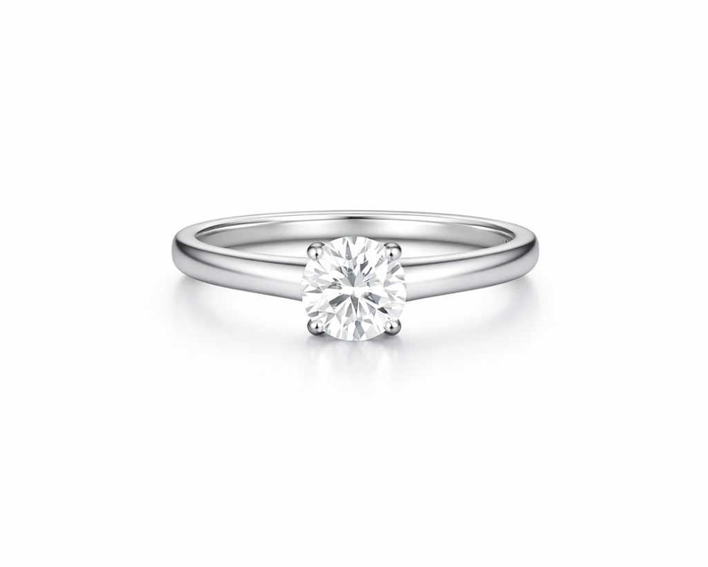 Bondia Silver Ring with Round Moissanite