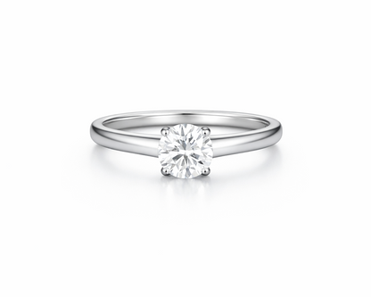 Bondia Silver Ring with Round Moissanite