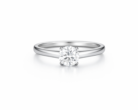 Bondia Silver Ring with Round Moissanite