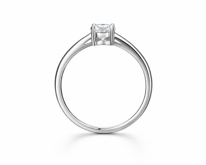 Bondia Silver Ring with Round Moissanite