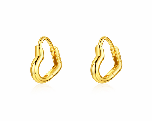 Promisea Heart Gold-plated Hoop Earrings