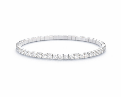 Zeloria Stretchable Silver Tennis Bracelet