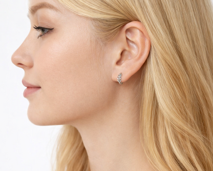 Florina Leaf Gold-plated Hoop Earrings