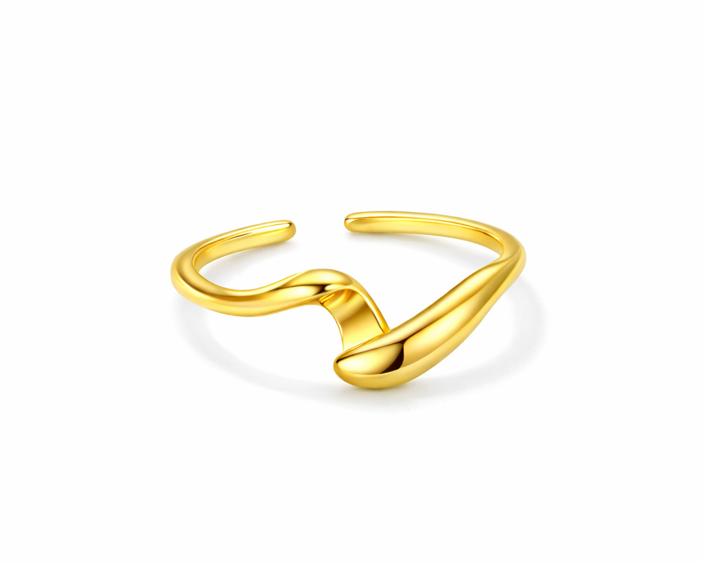 Dualis Flow Gold-plated Ring