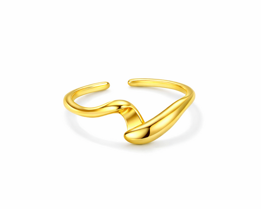 Dualis Flow Gold-plated Ring