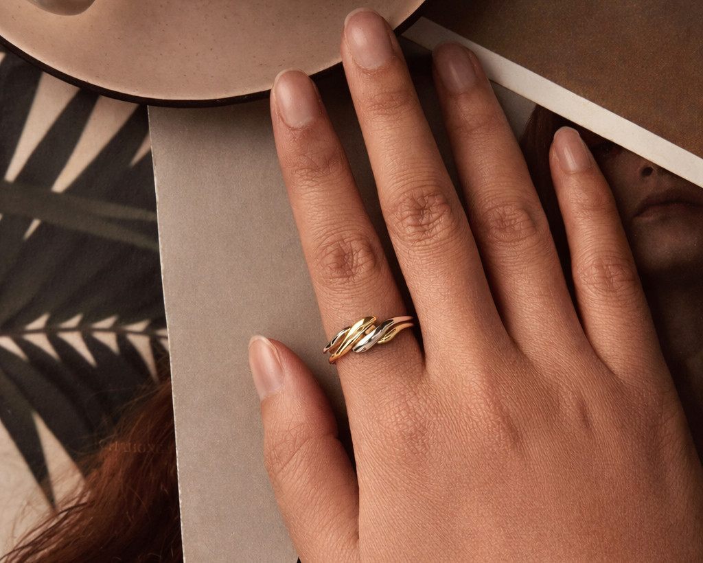 Dualis Flow Gold-plated Ring