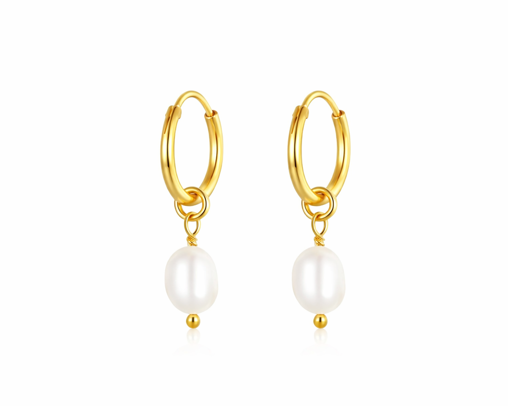 Baroque Pearl Gold-plated Hoop Earrings