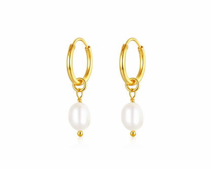 Baroque Pearl Gold-plated Hoop Earrings