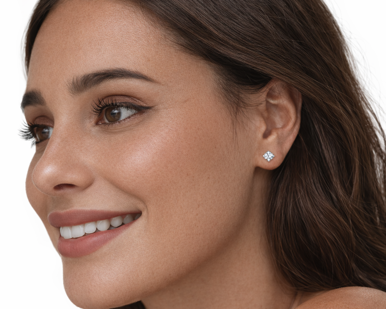 Eclipse Gold-plated Earrings with Moissanites