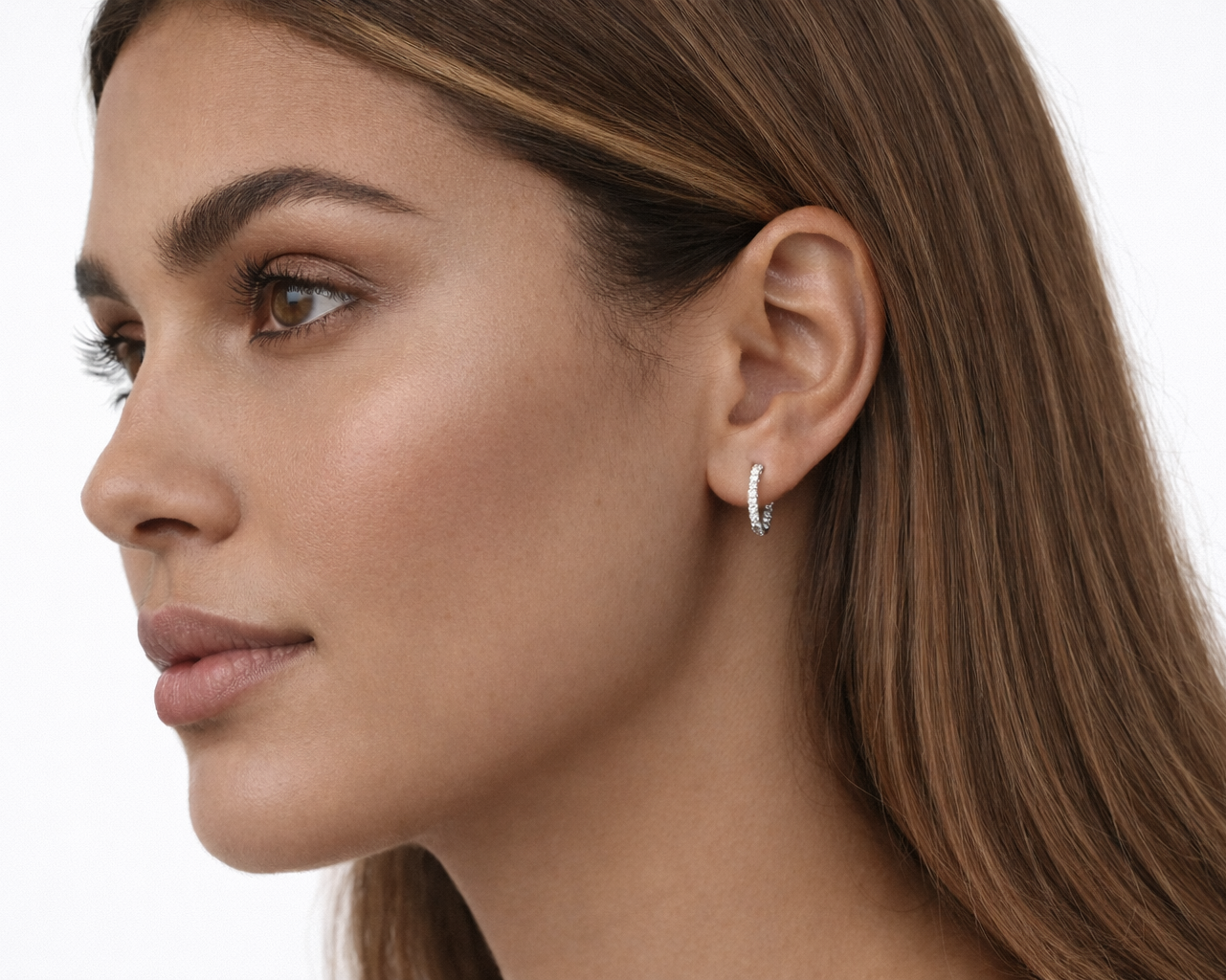 Calmness Gold-plated Hoop Earrings with Moissanites