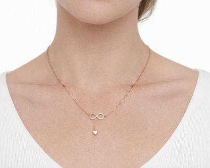 Infinity Love Rose gold-plated Chain Necklace