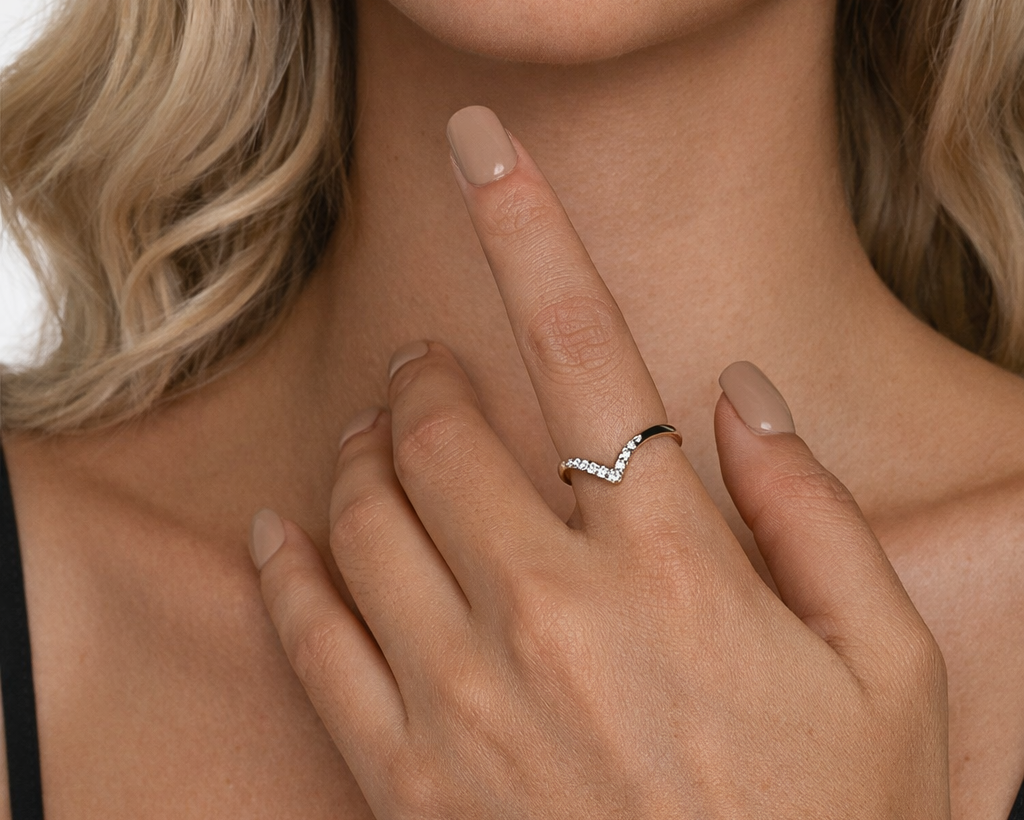 V-Shape Moissanite Ring