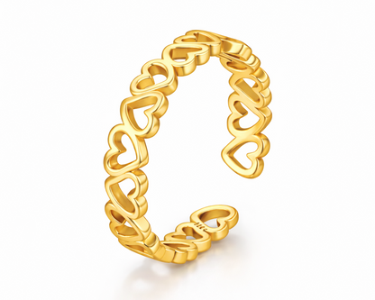 Little Hearts Gold-plated Ring