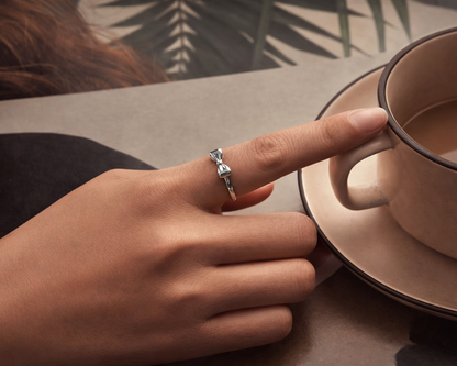 Elegant Bow Adjustable Silver Ring