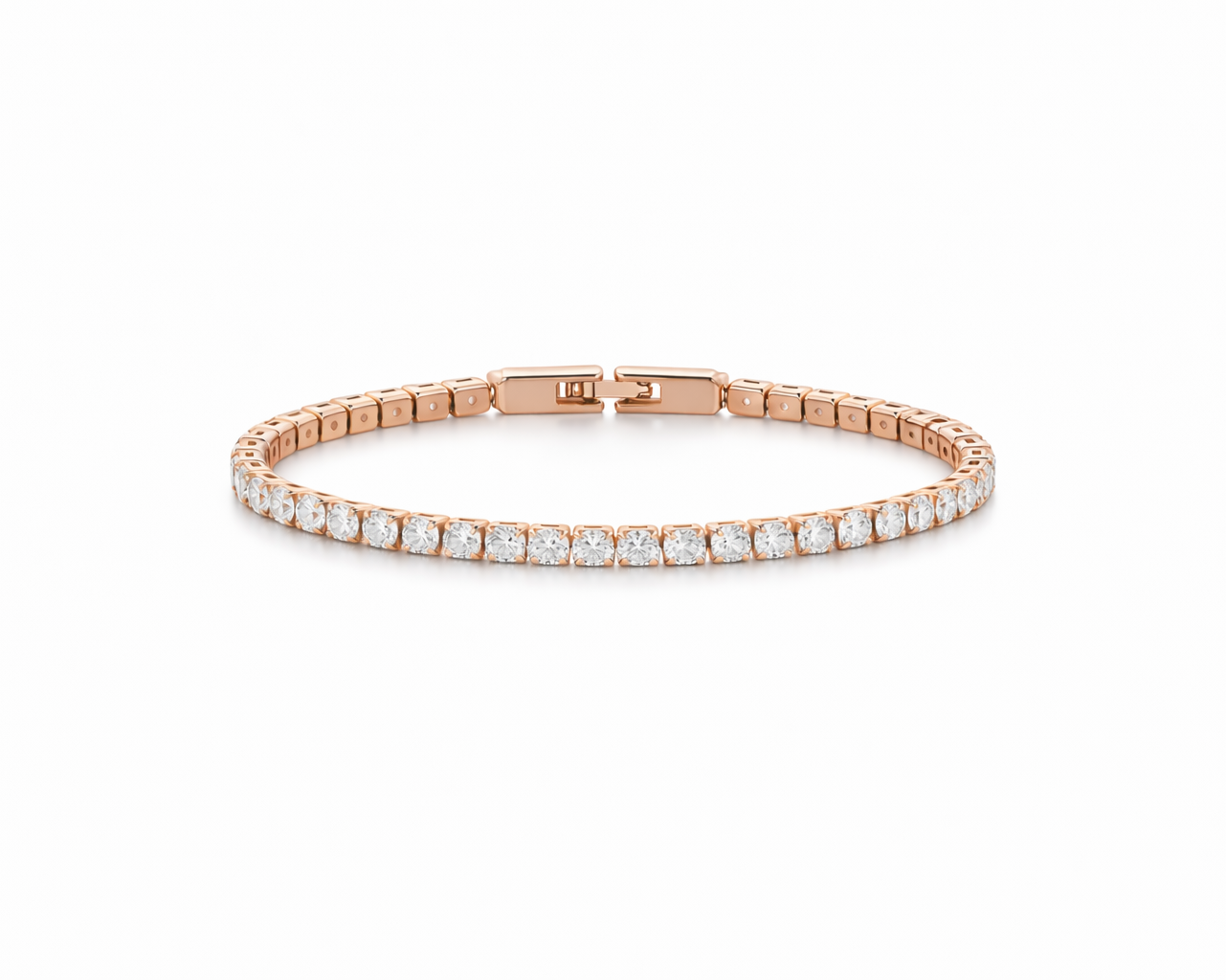 Emily Silver Rose-gold plated Tennis Bracelet