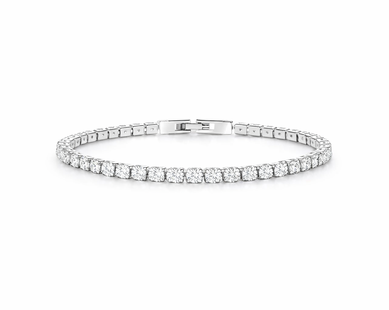 Emily Silver Rose-gold plated Tennis Bracelet