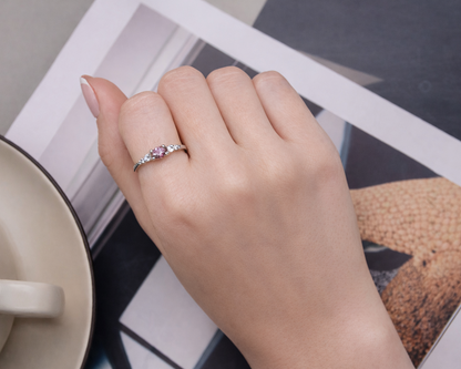 Cosmia Oval Gemstone Silver Ring