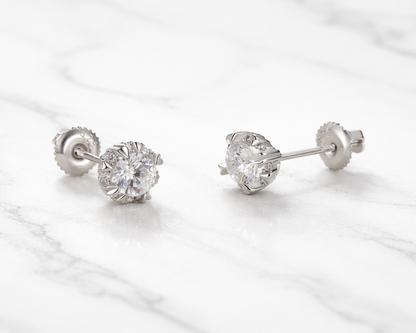 Virelia Silver Earrings with Moissanites
