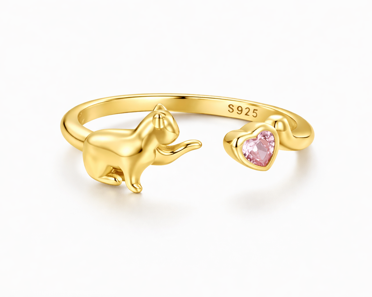 Lina Lovely Cat Gold-plated Ring