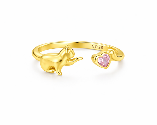 Lina Lovely Cat Gold-plated Ring