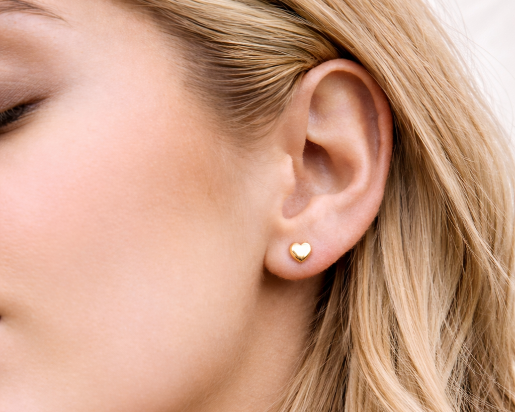 Septima Hearts Gold-plated Earrings