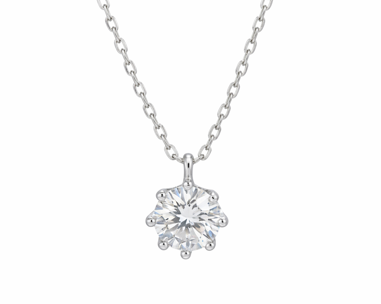 Altaria Silver Necklace with Moissanite