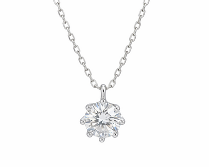 Altaria Silver Necklace with Moissanite