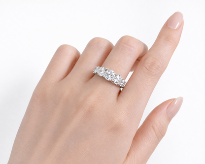 Reverie of Seven Hearts Ring with Moissanites