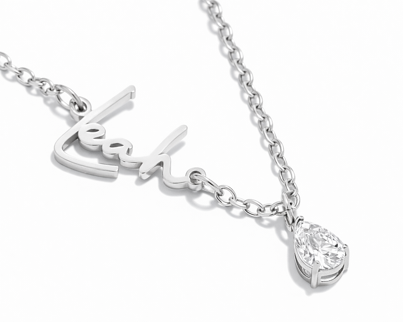 Sideways Name with Birthstone Gold-plated Necklace