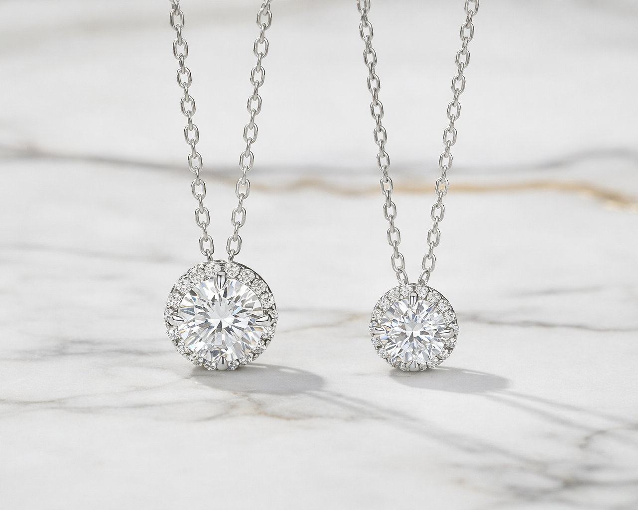 Radiance White-gold plated Necklace with Moissanite