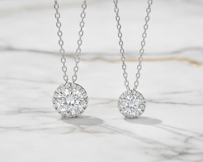 Radiance White-gold plated Necklace with Moissanite