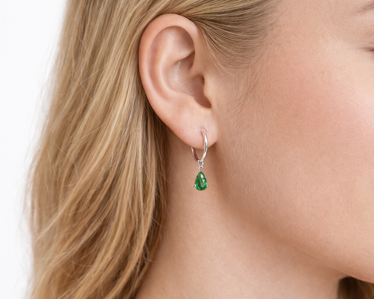 Crystalia Water Drop Silver Earrings