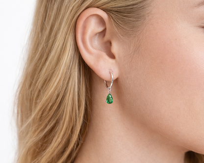 Crystalia Water Drop Silver Earrings