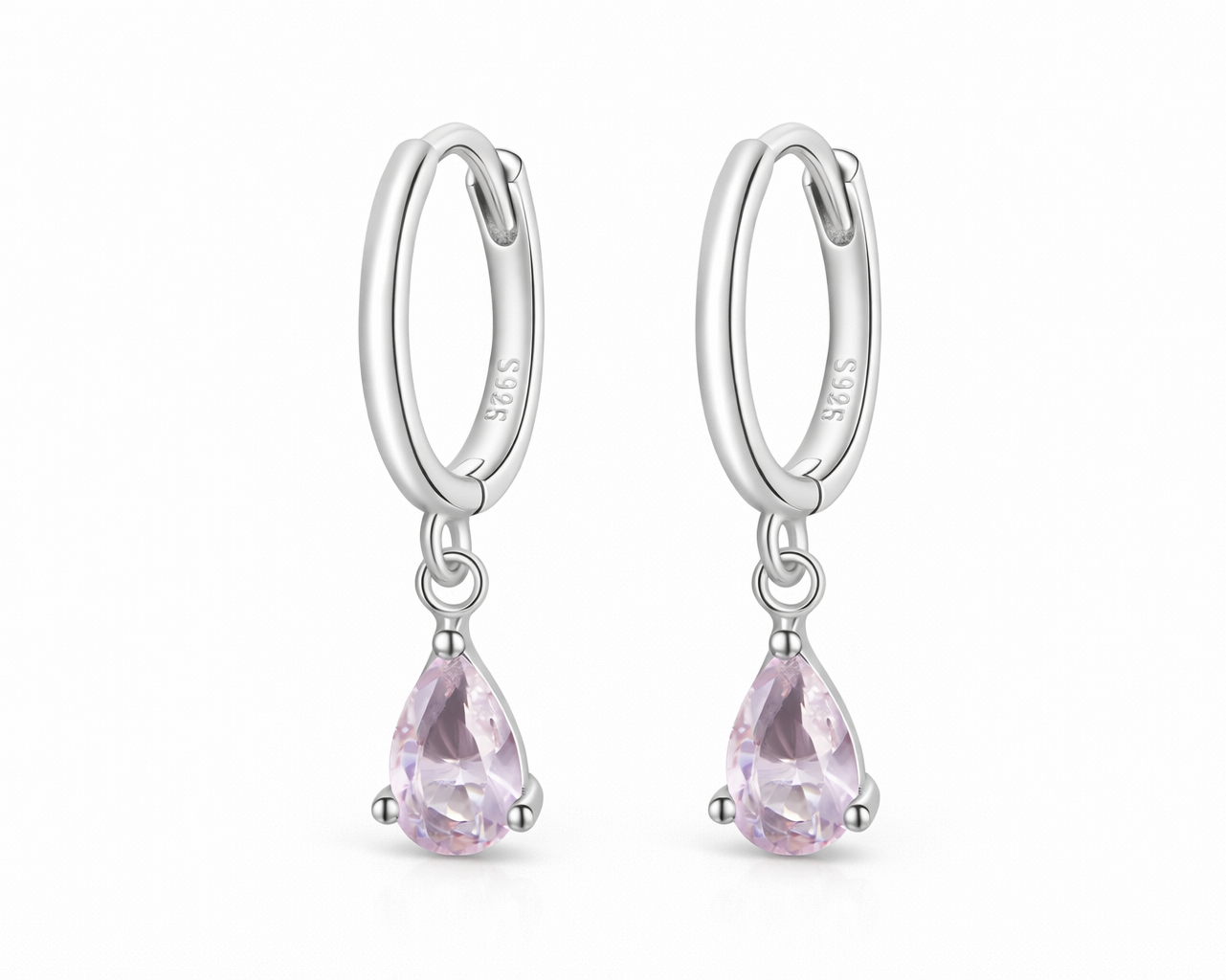 Crystalia Water Drop Silver Earrings