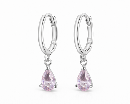 Crystalia Water Drop Silver Earrings